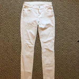 7 for All Mankind white skinny jeans